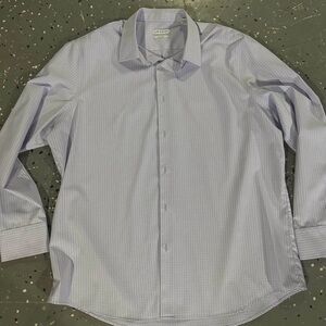 J.M. Haggar Men's Purple Stripe Slim Fit Dress Shirt 17-17.5 34/35
